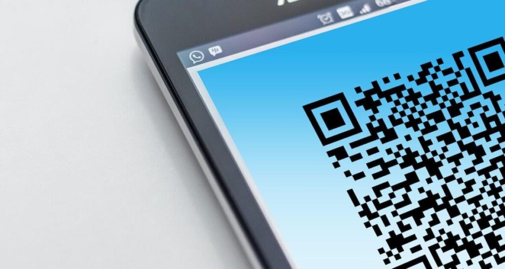 Visualisatie van een QR-code die kan worden gescand met een smartphone camera